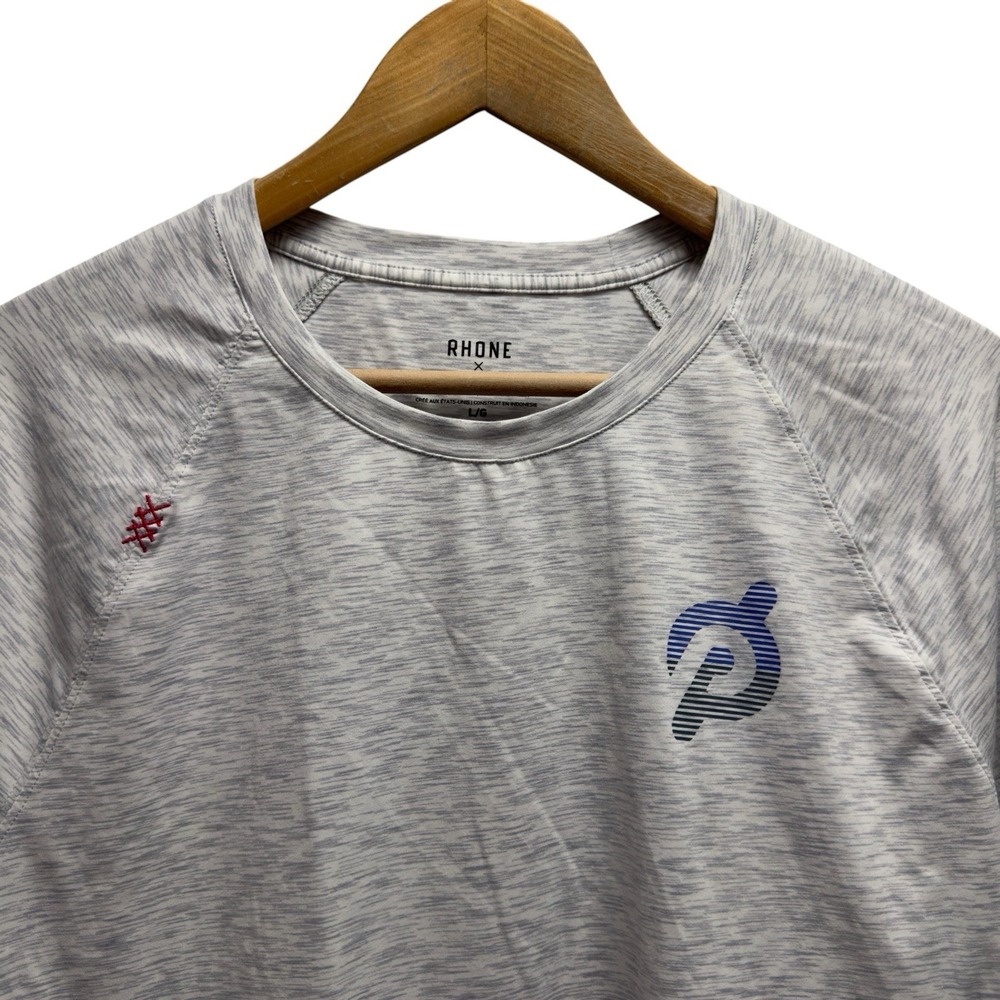 Rhone x Peloton Men's Large Gray Long Sleeve Athletic Reign Performance T-Shirt